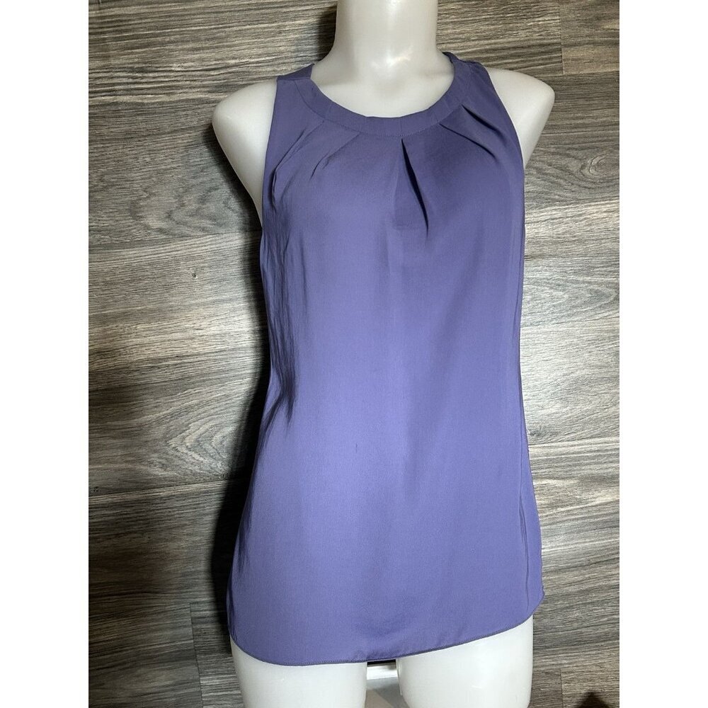 Banana Republic Purple Blouse Racer Back Side Zip